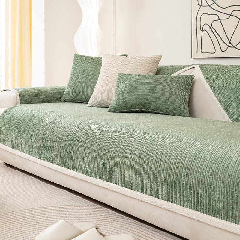 Chenille Sofa Cushion Non-Slip Cushion Four Seasons Universal Living Room Straight Row Sofa Cover Cloth Backrest Towel Anti-Scratching