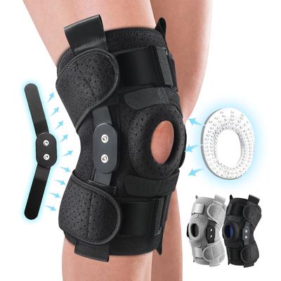 Hinged Knee Brace With Side Stabilizers Patella Gel Pads For Men Women Knee Pain Relief Meniscus Tear ACL MCL Injury Recovery Support