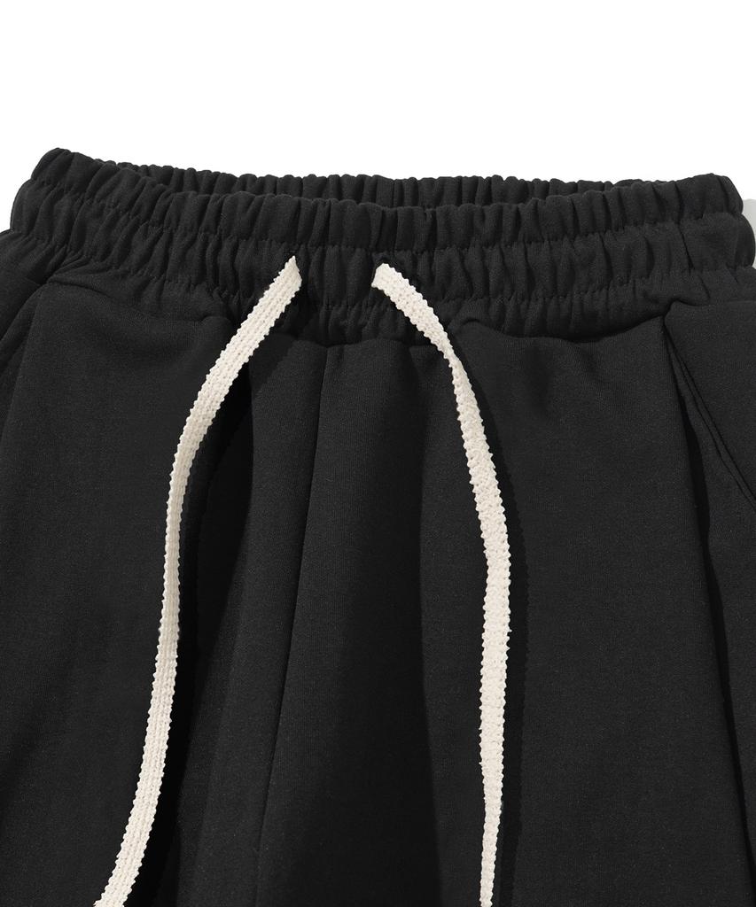 KNITTED Curved Training Pants Black