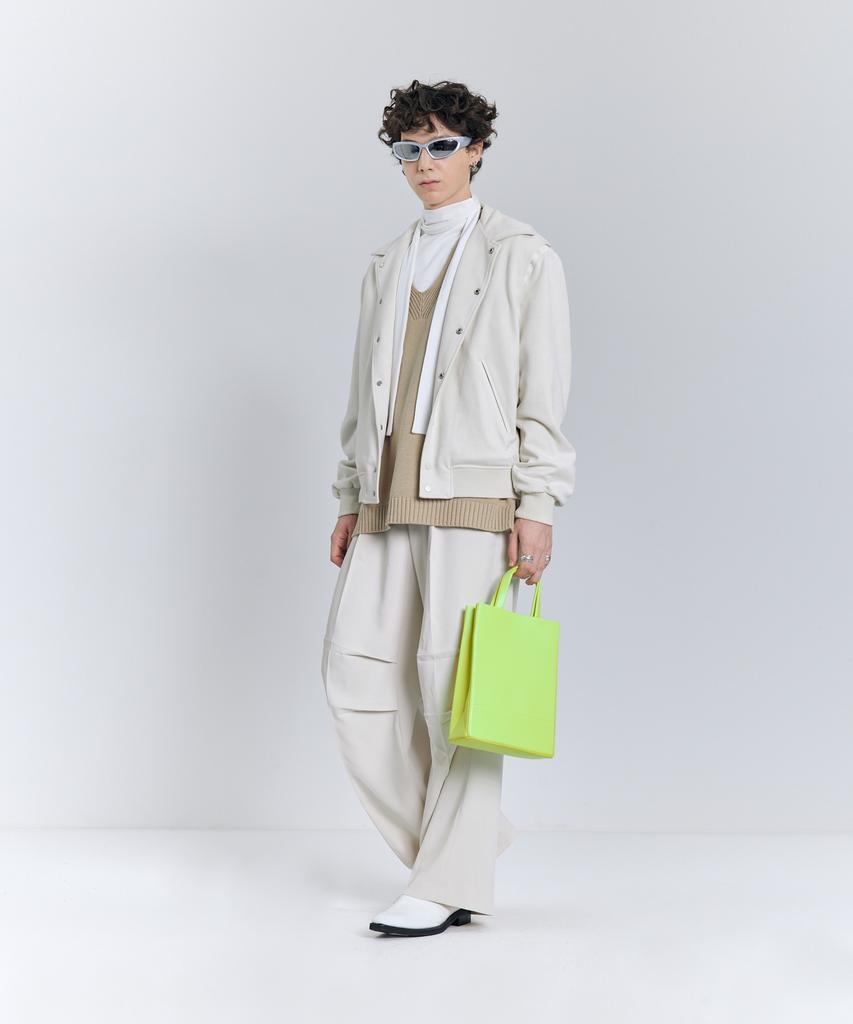 IRONYPORNO WHITELINE 86-Iro269 Monotone Parachute Wide Pants Ivory