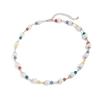 SHIXIN Hip Hop Colourful Beaded Chain Necklace for Men New Fashion Smooth Imitation Pearl Choker Male Jewelry Neck Accessories