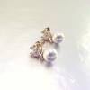Les Trésors De Lily [E7749] - Gold Plated 'Catherine' White Gold Earrings - 10x8 Mm
