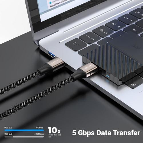 MOGOOD Przedłużacz USB Kabel USB 3.0 Męski do Męskiego (3m) Kabel USB do USB Kompatybilny z obudową HDD, aparatem, tabletem graficznym, TV boxem, aparatem,