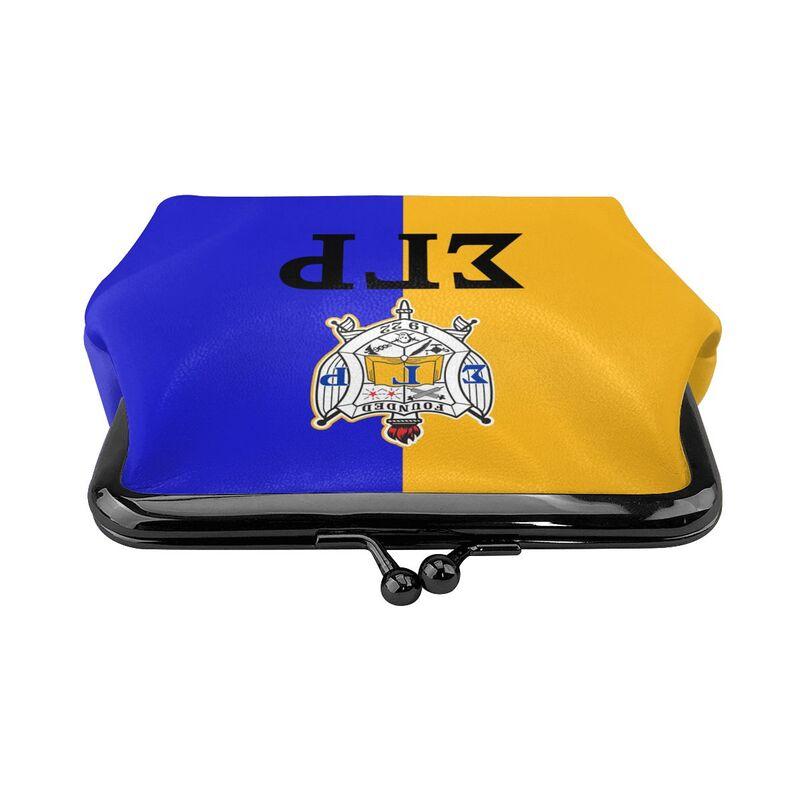 Sigma Gamma Rho 1922 SGR Print Mini Leather Purse Small Change Pouch with Kiss-Lock Clasp Closure Buckle Wallet for Women Gifts