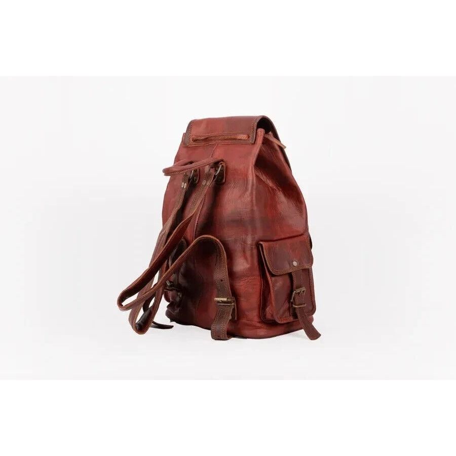 Leather Backpack Bag Satchel Briefcase Laptop Brown Vintage A perfect Case Men's