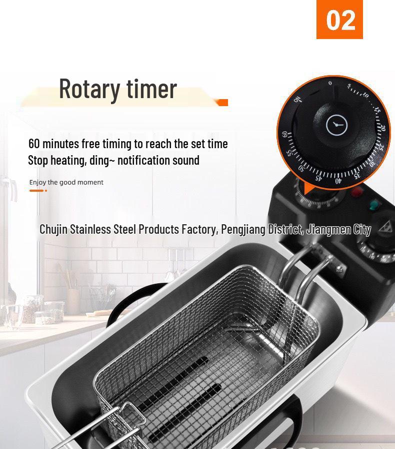 4L Electric Fryer with Adjustable Plug - Snack Equipment