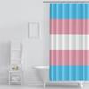 Aertemisi Transgender Pride Flag Rainbow Lgbt Shower Curtain Set With Grommets And Hooks For Bathroom Decor