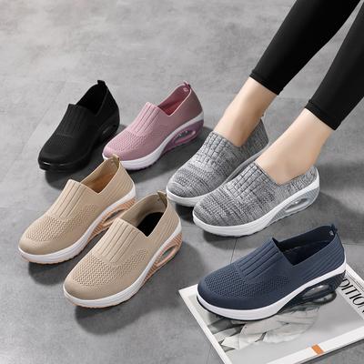 Chaussures pour femmes, baskets épaisses, plateformes, chaussures de marche décontractées, mocassins décontractés en tricot, pointures 35 à 43