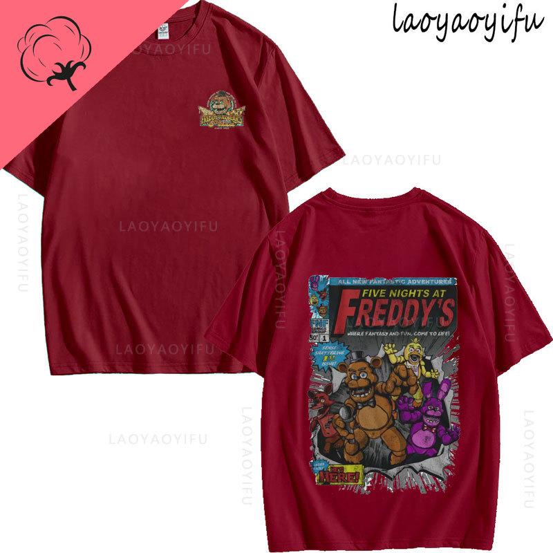 Five Nights At Freddys Theme 100Cotton Printed Fashion Mens Womens Fashion Summer TShirt Shortsleev High Quality Oneck