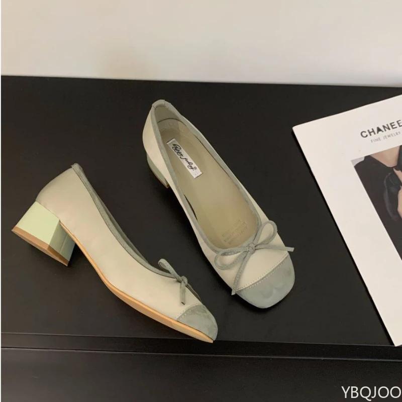 Ladies New Mary Jane Flats Retro Ballet Red Single Shoes Bow Shaped Elegant Women's Shoes Light Comfortable Flat Mujer