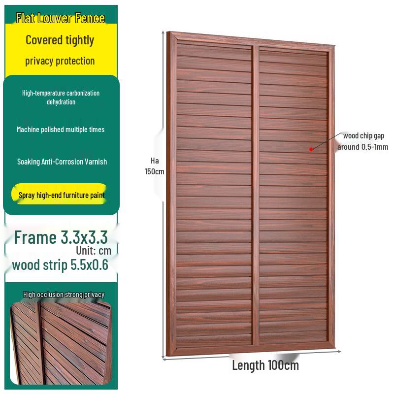 Outdoor Privacy Screen: Louvered Wood Fence for Gardens and Courtyards