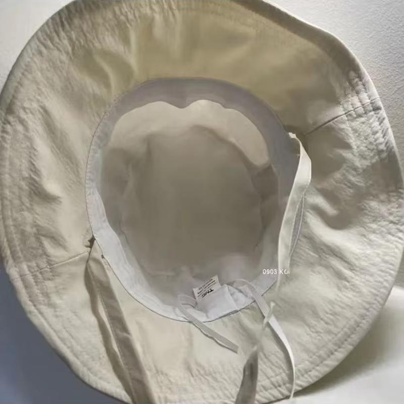 Soft Cotton Solid Women's Drawstring Sun Protection Wide-brim Fisherman Hat, Summer Wide-brim Beach Travel Bucket Hat