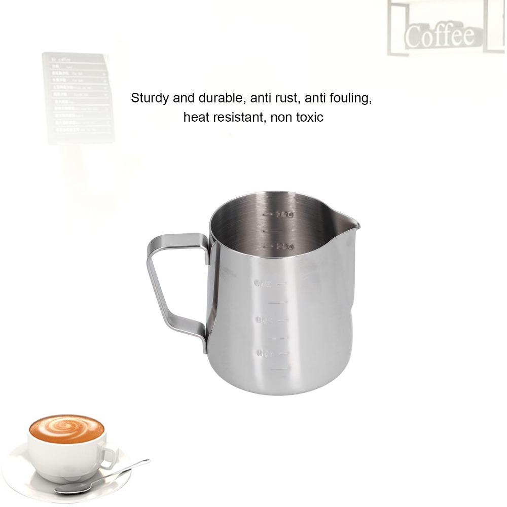 Stainless Steel Frothing Pitcher With Scale Frothing Jug Coffee Pitcher  Milk Steaming