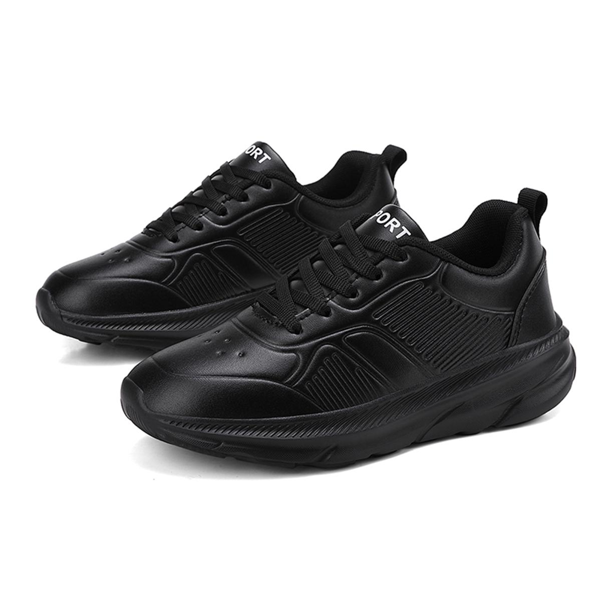 

TUINANLE Spring Women Sneakers Black Leather Sports Shoes Outdoor Walking Soft Sole Walking Shoes Men 38 чёрный