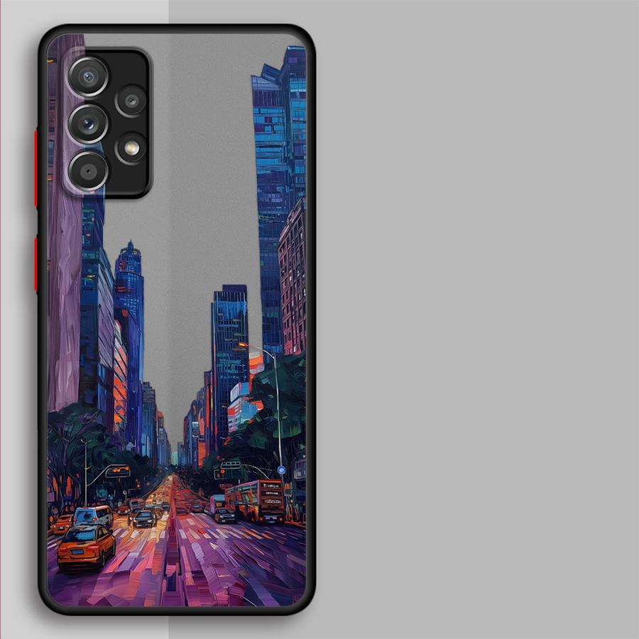 Phone Cover Case for Samsung Galaxy A54 A52S A72 A14 A23 A17 A52 A73 A33 A35 A56 A55 A53 A16 A15 A34 A36 Oil Painting City