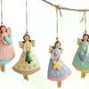 4 Stück/Set Vintage Engel Hängedekoration Fantasy Holz Weihnachtsbaum Hängendes Ornament Dekoration für Zuhause Neujahrsgeschenk Weihnachtsdekoration