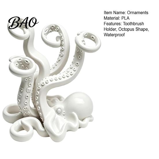 Wasserdichte Badezimmer-Dekoration 3D-gedruckter Oktopus Zahnbürstenhalter, Kreativer platzsparender Schreibtisch-Organizer, Langlebige funktionale Dekoration PLA-Material