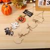 2PcsNew Halloween Decoration Wooden Sign Door Hanger Pumpkin Ghost Ornament Set Creative Hanging Decor for Seasonal Home Display