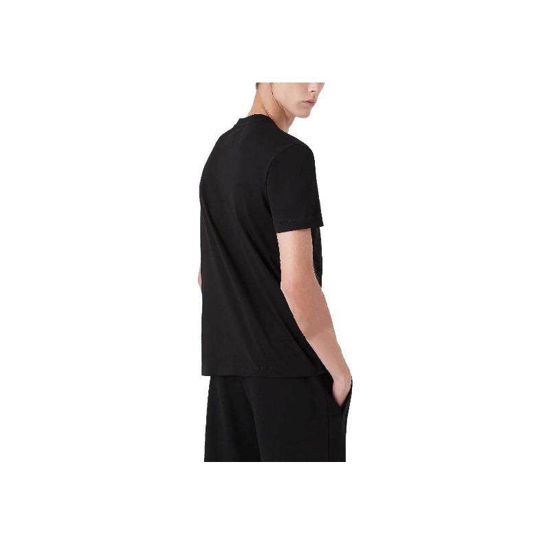 Emporio Armani Letter Print Straight Crew Neck Short Sleeve T Shirt Men Black 8N1TN51J-PZZ1-0021