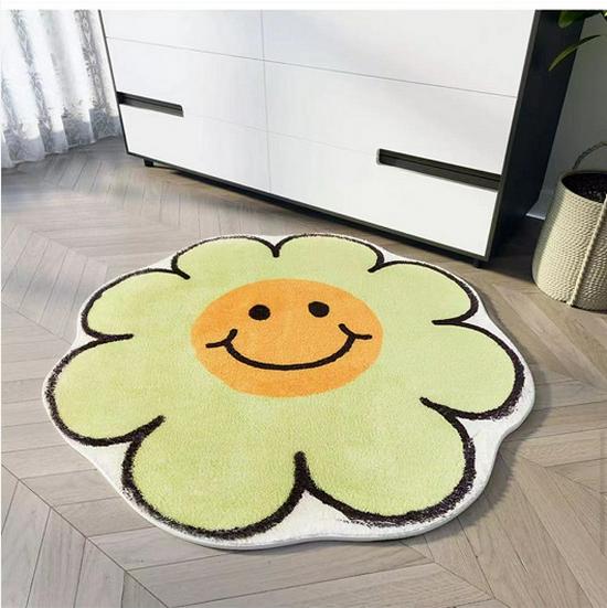 Washable Non-Slip Cartoon Flower Carpet for Bathroom, Living Room, or Balcony