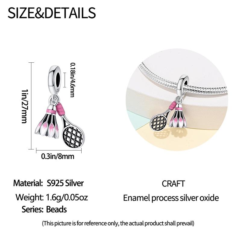 Copper Ahletic Sports Charms Bead Golf Rugby Surfing Tennis Dance Pendants Fit Bracelets Diy Jewelry Making Gift