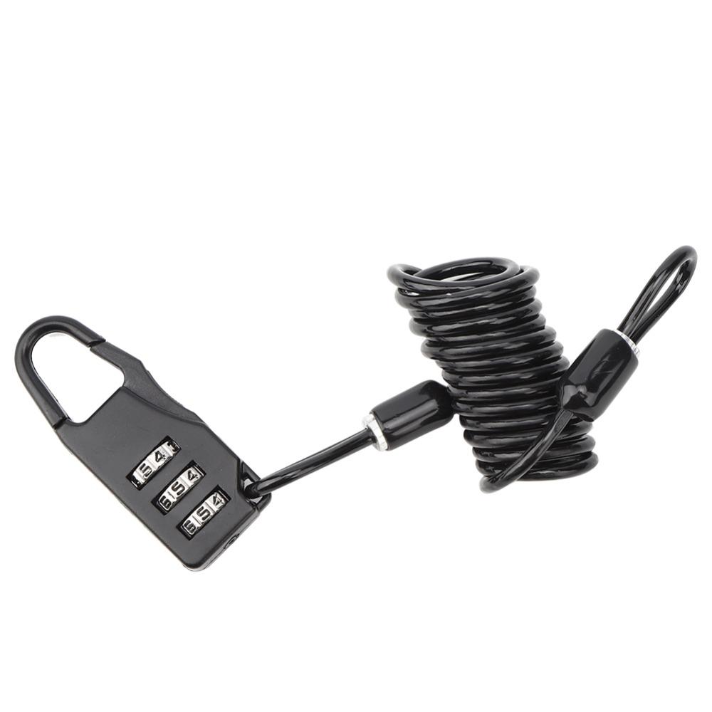2PCS 3 Digit Bicycle Cable Lock Mini Motorcycle Helmet Lock Durable Bike Password Lock  Bicycles