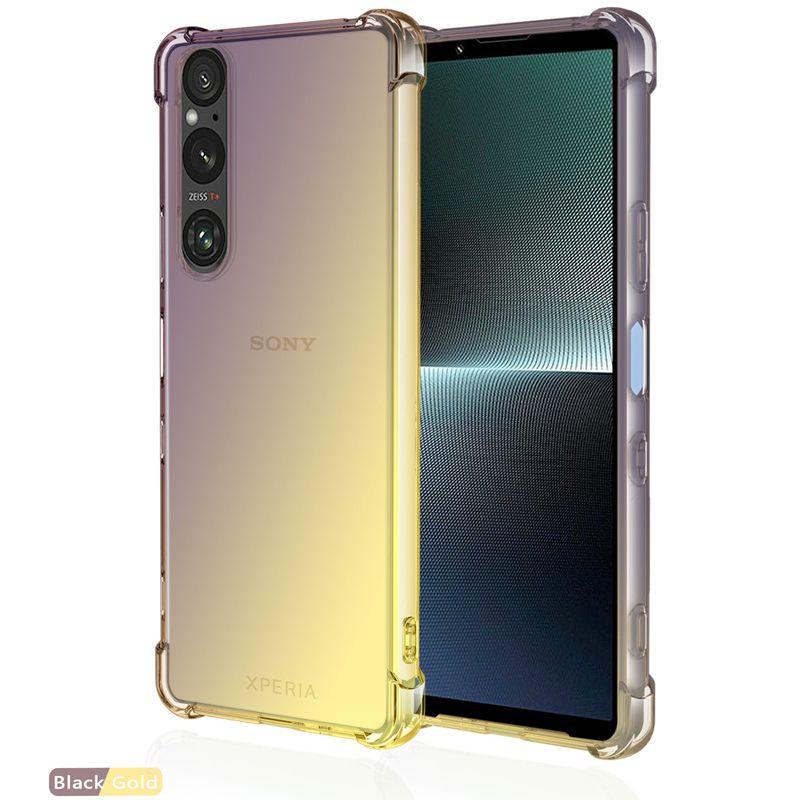 Gradient Silicone TPU Case for Sony Xperia 1 VI 10 V 5 IV III Protective Cover Shockproof Transparent Fundas Coque Capa