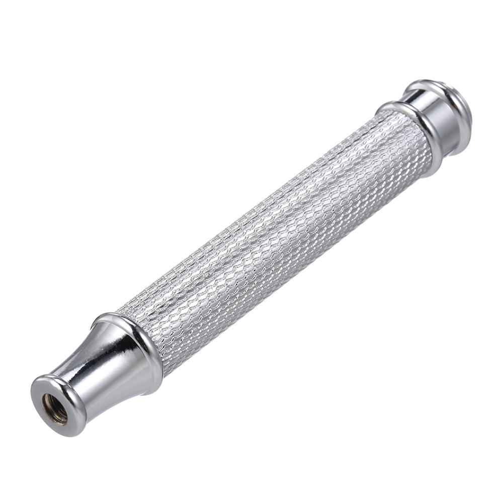 Mini Kurzer Sicherheitsrasierer Griff Rasierer Griffstange Edelstahl Rasierergriff silber
