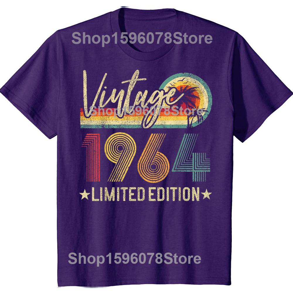 Vintage 1964 62th Birthday Gift 62 Years Old Limited Edition T Shirt Graphic Cotton Streetwear Short Sleeve Summer Style Tshirt