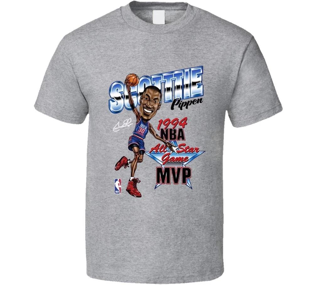 Scottie Pippen Chicago All Star Mvp Caricature Retro T Shirt S