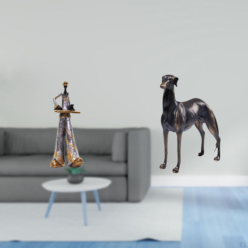 Melodic Greyhound Resin Sculpture Musician Animal Figurine Bedroom Home Decor Table Centerpiece Desk