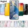 Marble Art Case for Samsung A35 A55 A15 Tempered Glass Case Shell Back Hard New Cover for Samsung Galaxy A 35 55 15 Funda Coque