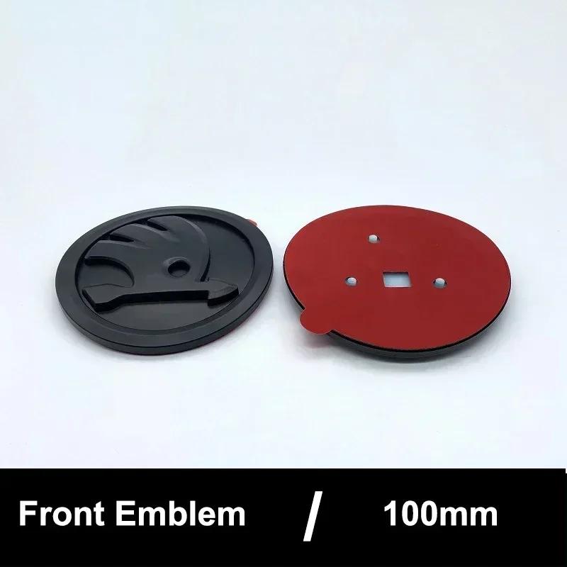 

ABS 100mm Front Rear Emblem Decals for Skoda Yeti Superb Octavia A7 RS Rapid Fabia Karoq Car Trunk Badge Sticker Accessories