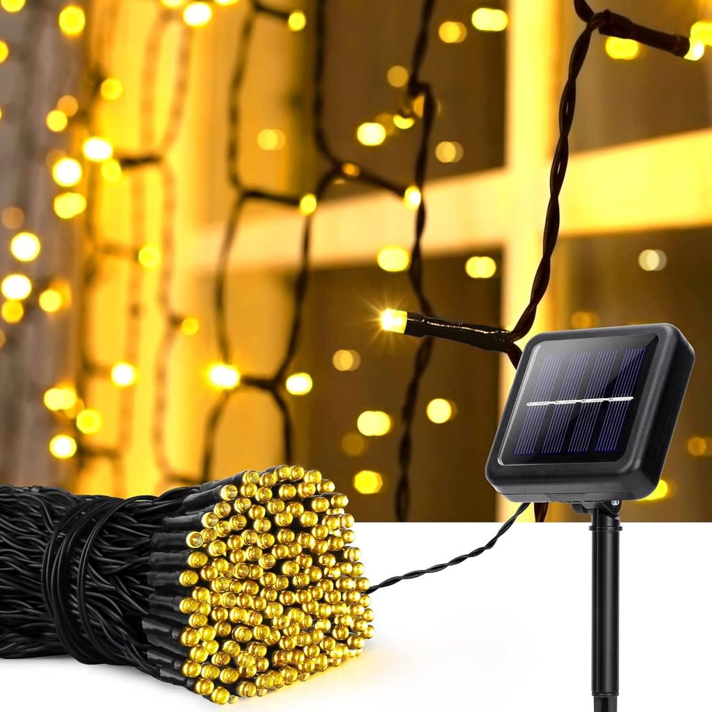 2 Pack 200 LED Solar String Lights Outdoor Waterproof 8 Modes for Tree Patio Garden Christmas Decoration