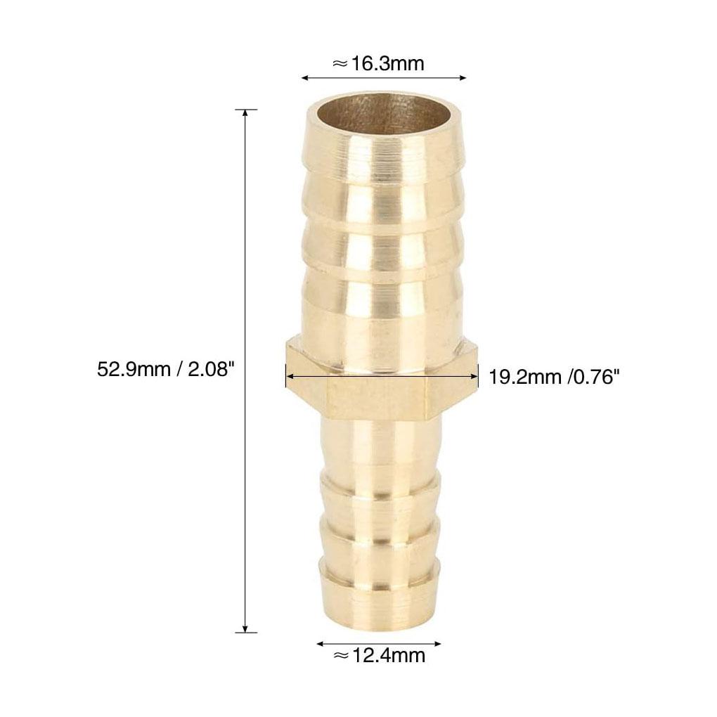 Reliable 2 Way Brass Joiner For Straight Hose Durable Easy-Install Barbed Connector Fitting For Varied Applications Brass Joiner Barbed Reducer