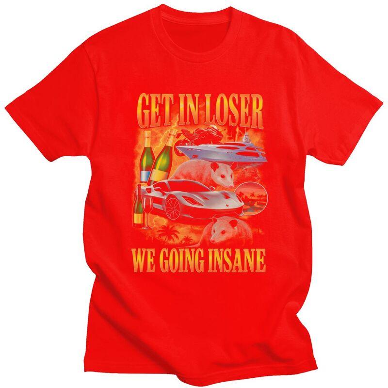 

Funny Mouse Rat Get In Loser Meme T Shirt for Men 100 Cotton Tshirt Humor Streetwaer Short Sleeve Tee Shirt Loose Fit Clothing S