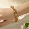 Hollowed Floral Chinese Flower Bangle Enamel Women's Hand Bracelet  Gifts for Women Girl