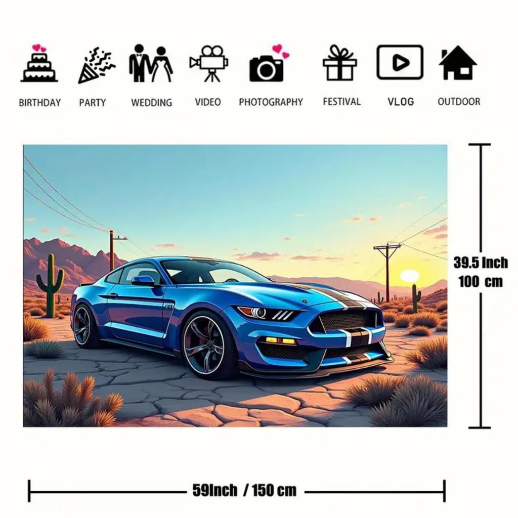 Modern Canvas Art for Living Room and Restaurant: Decorative Car Poster
