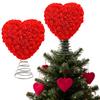Valentines Day Heart Shaped Tree Topper Romantic Holiday Tree Decoration Love Ornament for Valentines Day Wedding Decoration