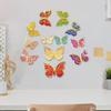 12 Pcs 2 Layer Wings 3D Butterfly Wall Decals Removable Glitter Hollow Butterfly Wall Sticker DIY Room Mural Art