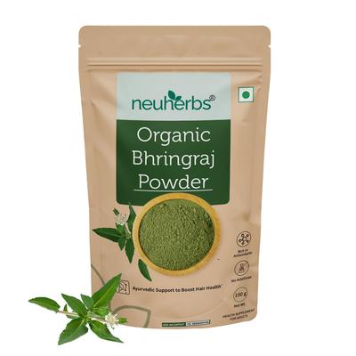 Neuherbs Bhringraj Pulver Für Haarwachstum - 100g | Haarmaske Zur Nährung des Haares | 100% Rein & Natürlich Ohne Zusatzstoffe Konservierungsstoffe