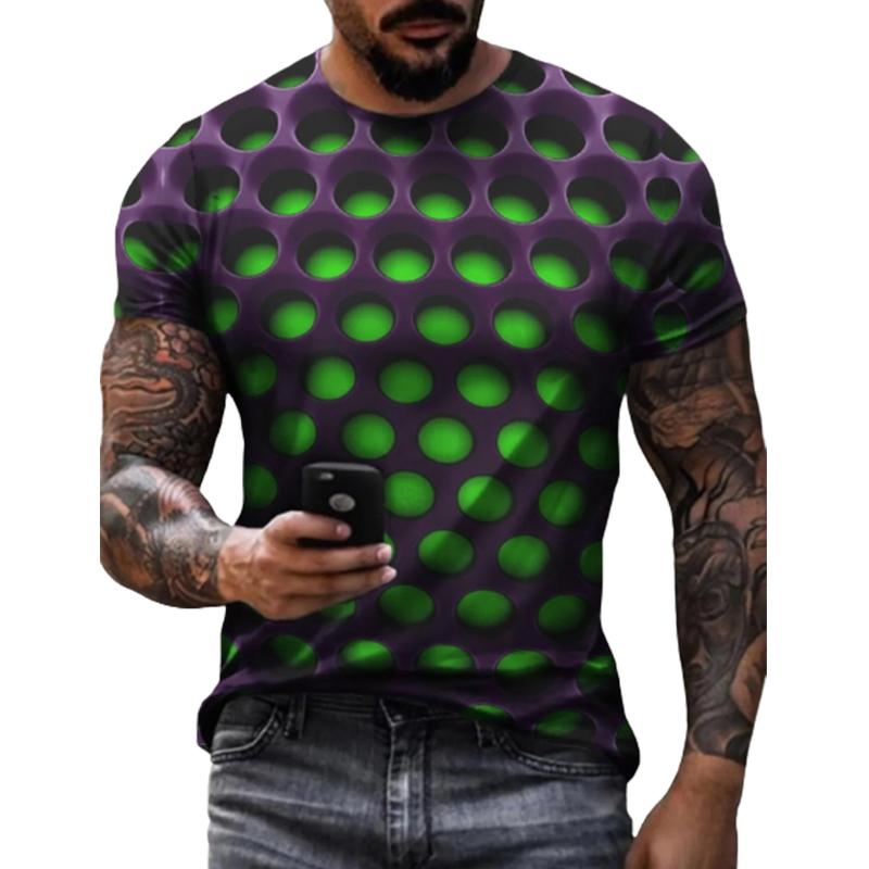 New Summer Men's Fashion T-shirt Personality Skeleton Round Printed Men's T-shirt Top