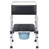 Aluminum Alloy Elevated Commode Chair with Armrests - Bathroom Safety & Comfort for Elderly