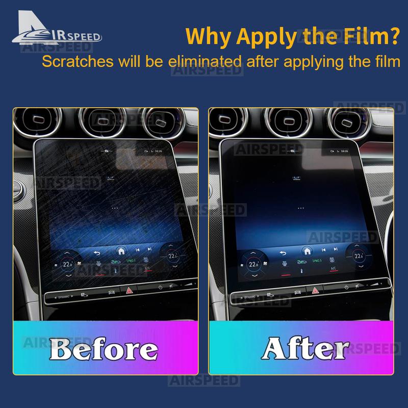 For Mercedes Benz C Class W206 C200 C260 C300 Anti-scratch Car Interior Film Dashboard GPS Screen Film Transparent TPU
