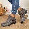 Women's Vintage Heel Strap Boots Short Booties for Everyday Wear