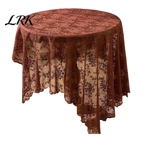 Spitzen-Tischdecke Tischdecke, Florale Tischabdeckung, Retro-Sägeblatt-Stoff mit hoher Dichte für Esstisch, Rustikale Hochzeitsfeier Brautparty Dekoration