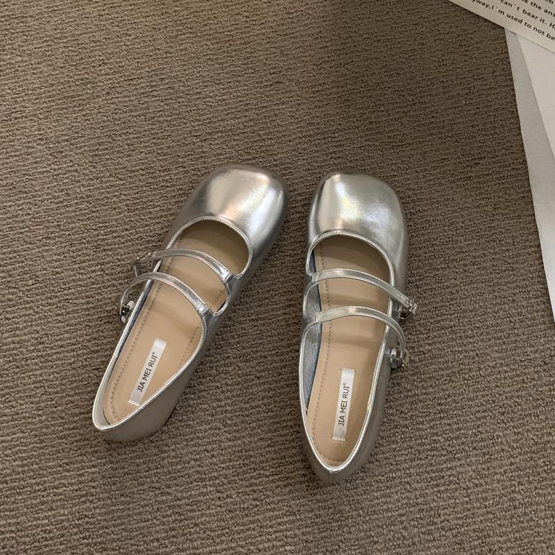 

Bailamos Womens Flats Casual Lace-Up Square Toe Retro Flats Low Heels Mary Janes Shallow Leisure Shoes Ballet Shoes Mujer 35