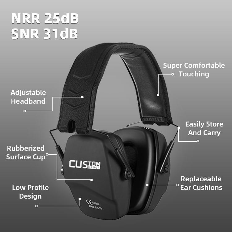 Hot Sell Rubberized Noise Reduction Ear Protection Shooting Hearing Protection Earmuffs for Shooting Headset