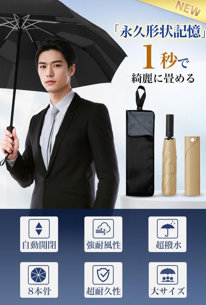 Permanent Shape Folds In 1 Folding Large Super Water Automatic Opening and Strong Wind Rainy Folding Shape Folding Folds for Both Sunny and Rainy