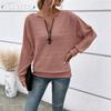 JPNTKY Women's Fashion Casual Solid Color Print Long Sleeve V Neck Blouses & Shirts